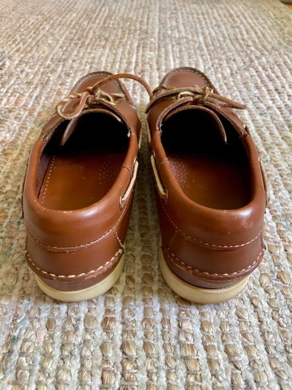 Sebago Docksides Brown Leather Boat Shoes Men's 8.5M Unisex - Picture 9 of 10